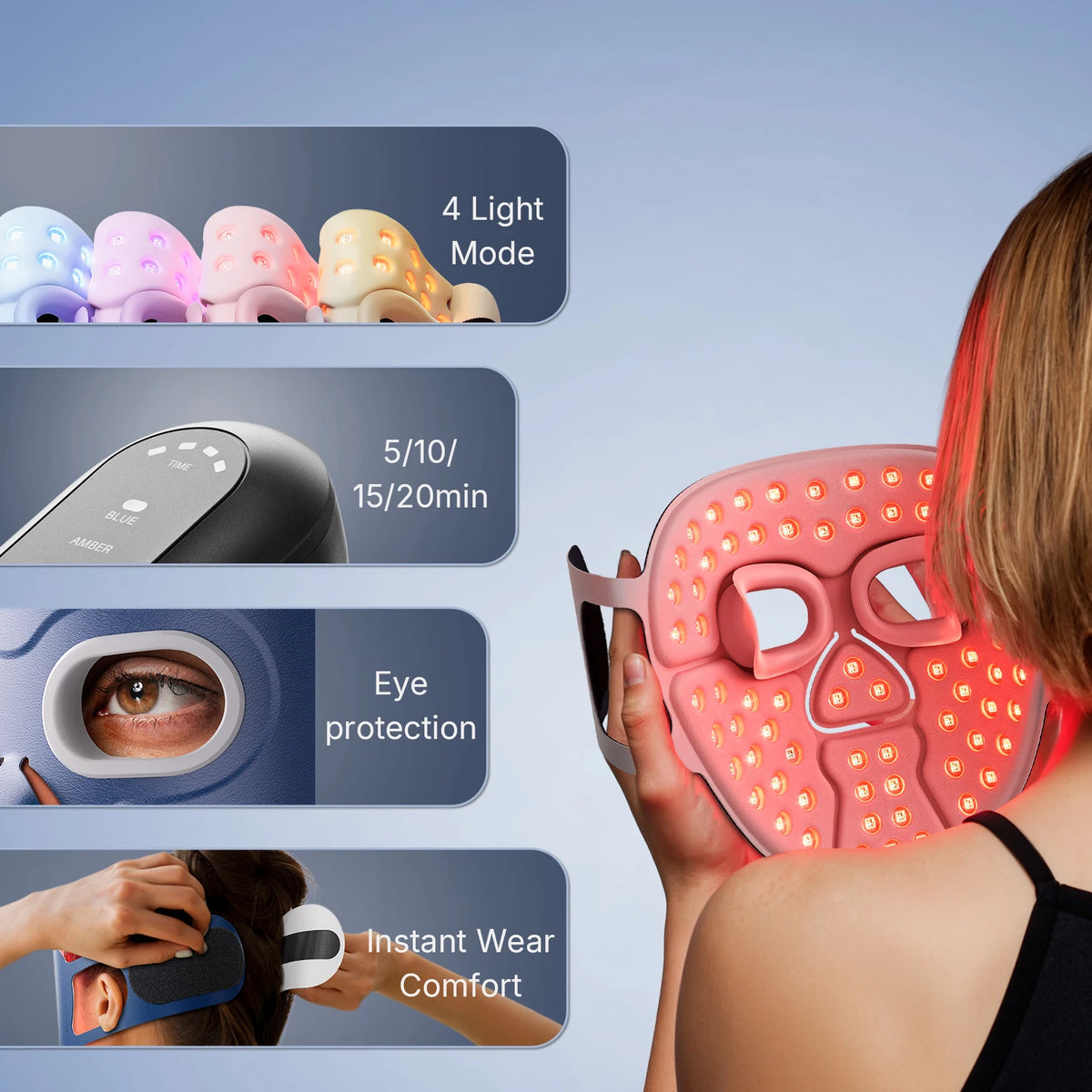 LED Red Light Therapy Face Mask — 4-Wavelength Anti-Aging & Skin Rejuvenation